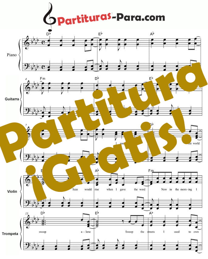 lll ▷【 Partitura Let it be 】Piano y Guitarra » The Beatles