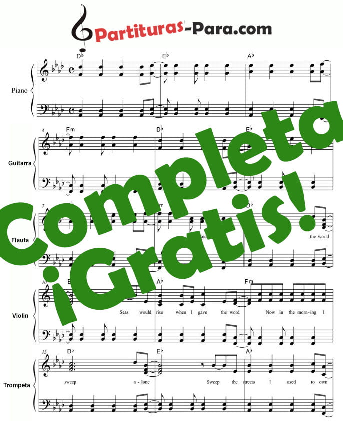▷▷ 【 Partitura Despacito 】Piano, Flauta, Guitarra y Violín | Luis Fonsis